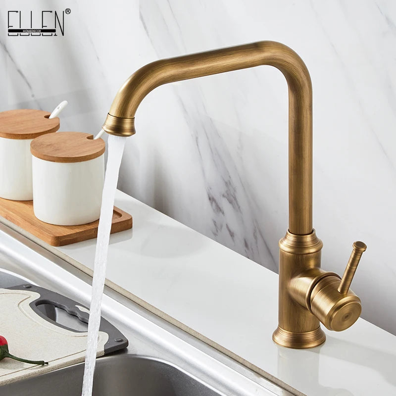 ELLEN Antique Bronze Kitchen Faucet 360° Swivel Single Handle Kitchen Faucet PLUSH
