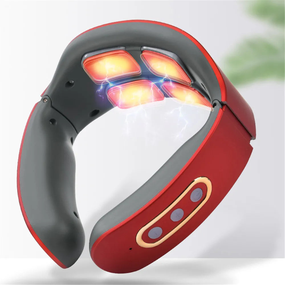Electric Neck & Shoulder Pulse Massager – 6 Modes 9 Levels Neck Pulse Massager PLUSH