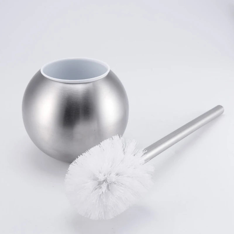 Stainless Steel Toilet Brush & Holder Set – Chrome Nickel Toilet Brush Set PLUSH