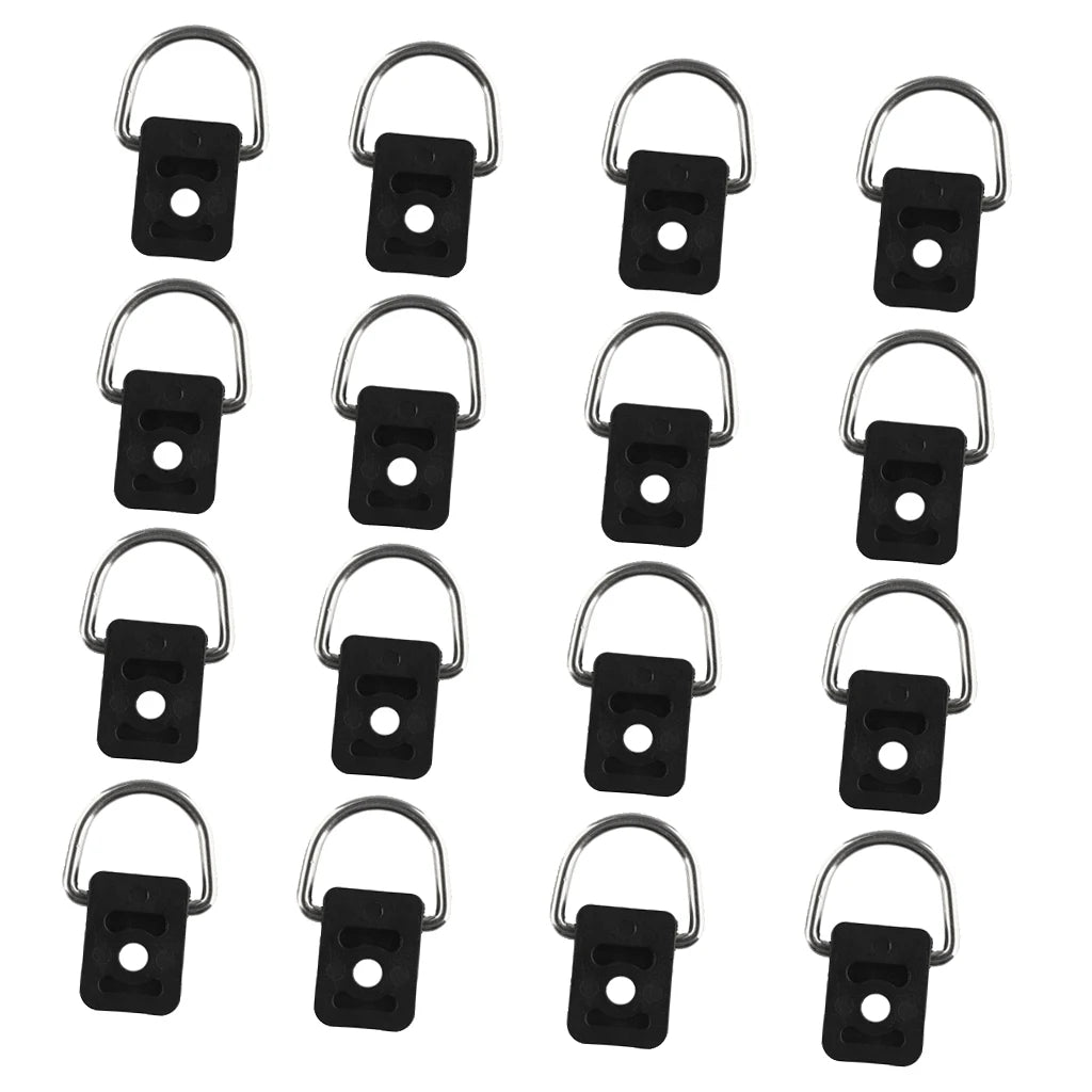12pcs Black Kayak Canoe D Ring Outfitting Kit – Nylon & Steel Kayak D Ring Kit PLUSH