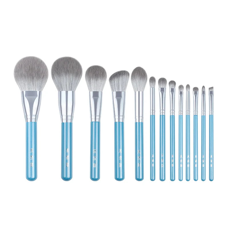 MyDestiny Blue Iris 13-Pc Makeup Brush Set – Super Soft Makeup Brush Set PLUSH only brush China Mainland