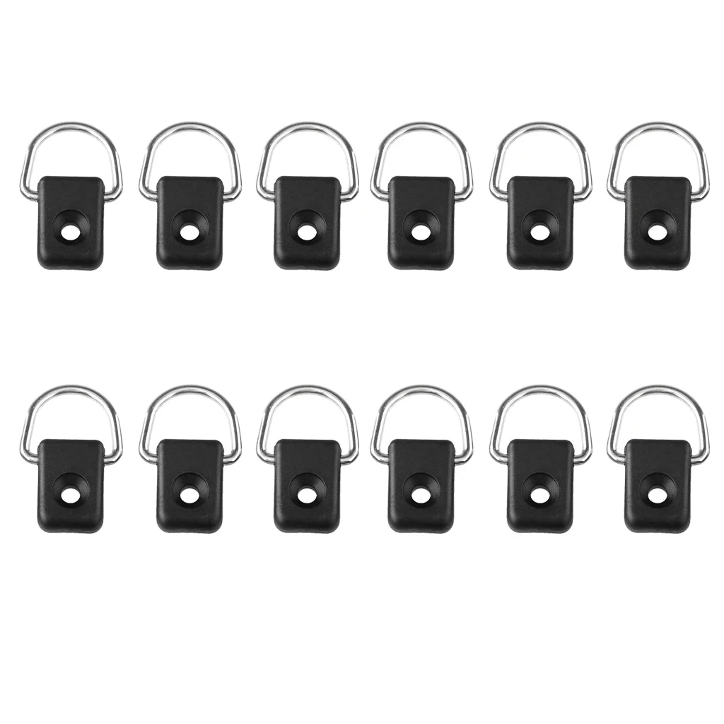 12pcs Black Kayak Canoe D Ring Outfitting Kit – Nylon & Steel Kayak D Ring Kit PLUSH