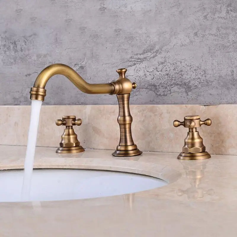 Widespread 3-Hole Dual Handle Bathroom Faucet – Brushed Nickel Bathroom Sink Faucet PLUSH