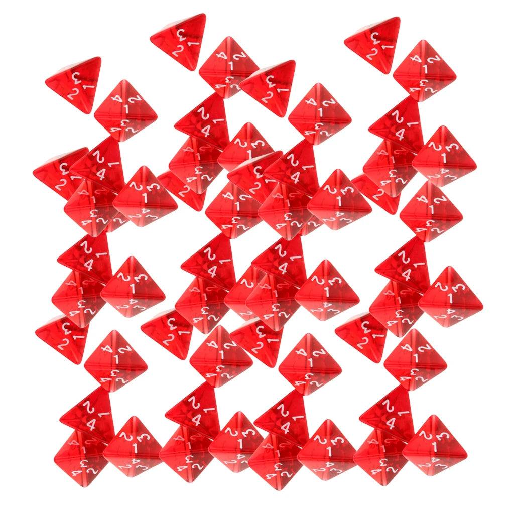 60pcs D4 Polyhedral Dice Set – Red Acrylic DND Tabletop RPG Polyhedral Dice Set PLUSH