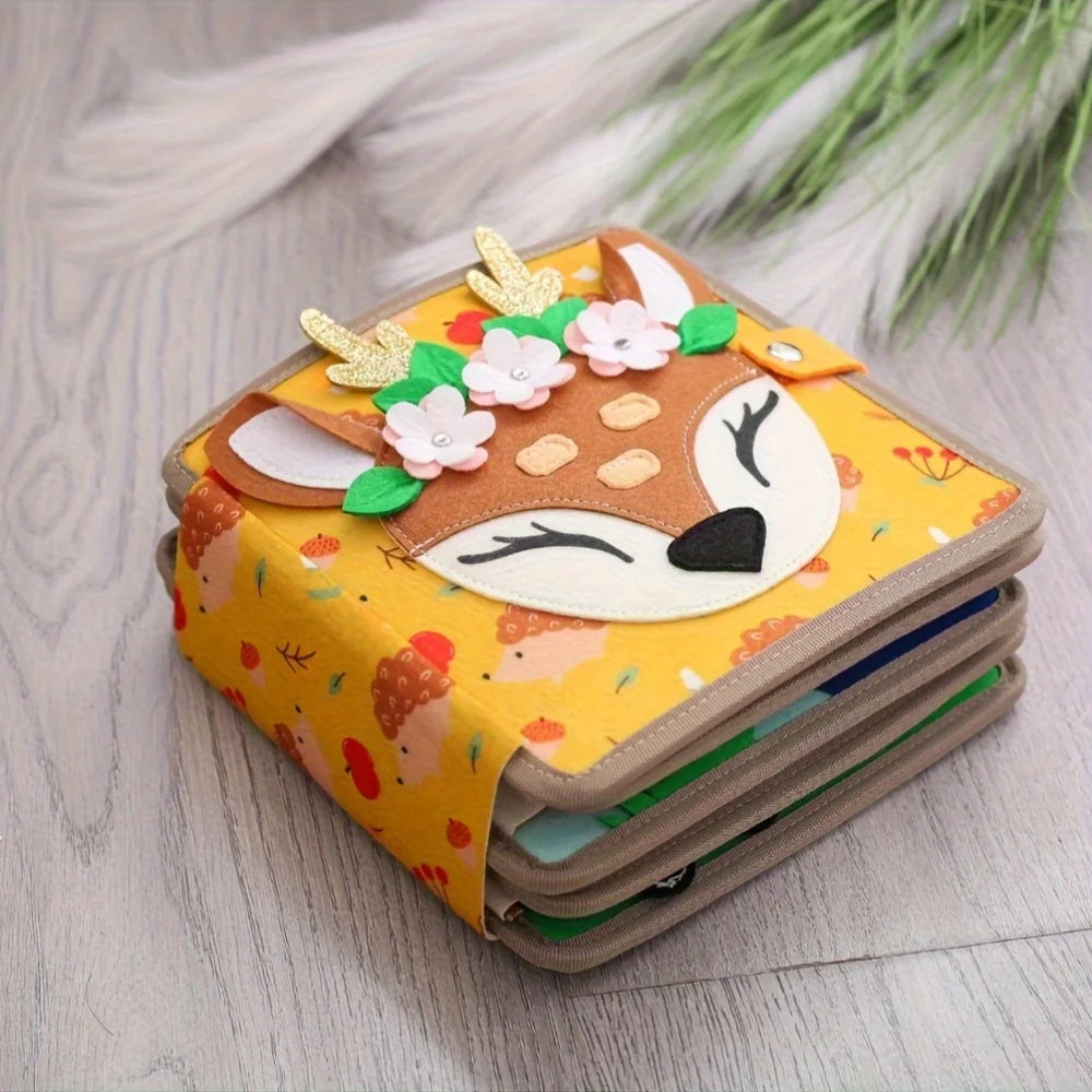 Velvet Farm Story Book Busy Board – Montessori Toddler Toy Toddler Activity Book PLUSH