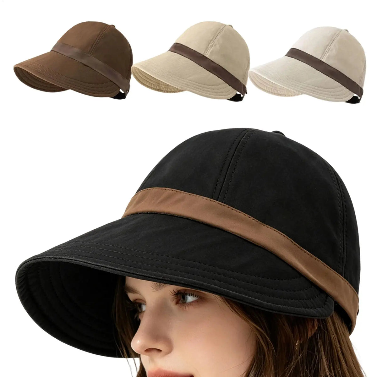 Women's Wide Brim UV Sun Hat – Adjustable Beach Visor Cap Women's Sun Hat PLUSH