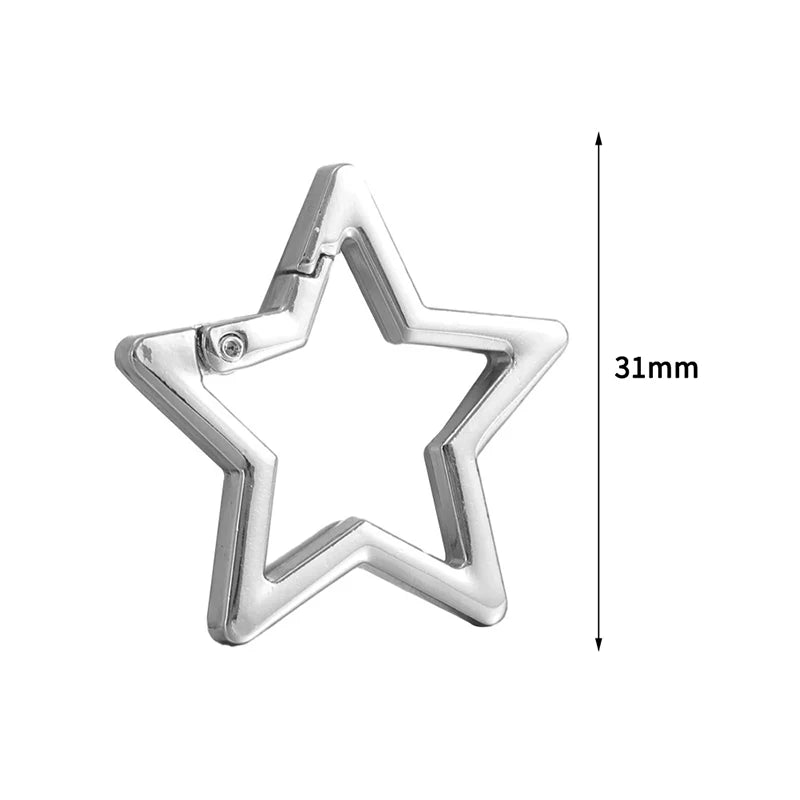 Star Hollow Spring Clasp Carabiner Clip – DIY Jewelry Connector Jewelry Clasp Connector PLUSH A8