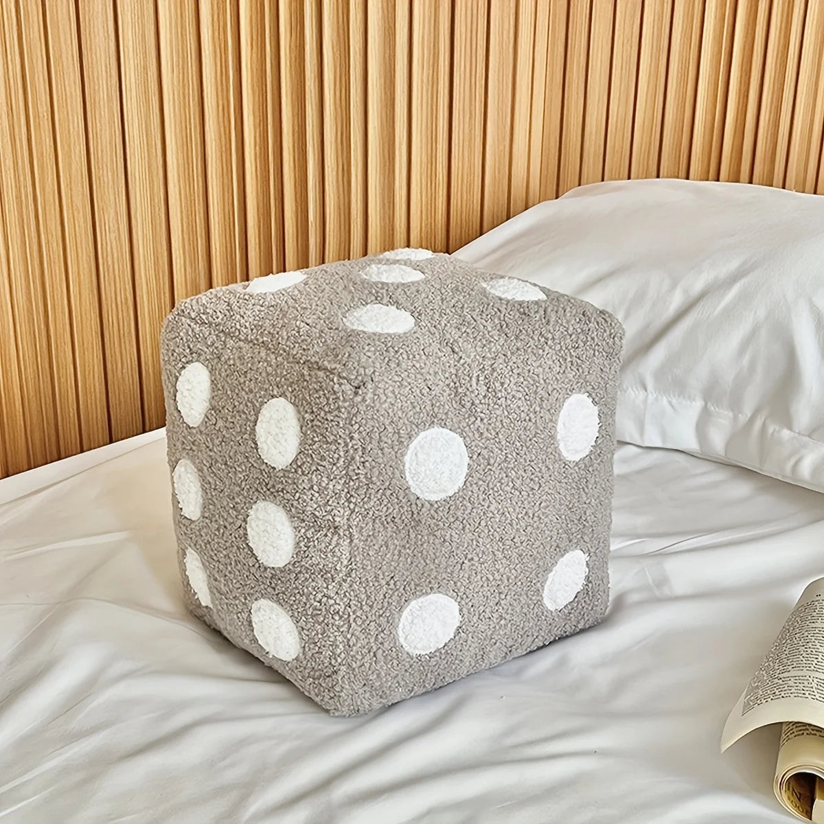Dice Throw Pillow 20x20cm | Cotton Decorative Cushion Decorative Throw Pillow PLUSH Grey 20x20cm