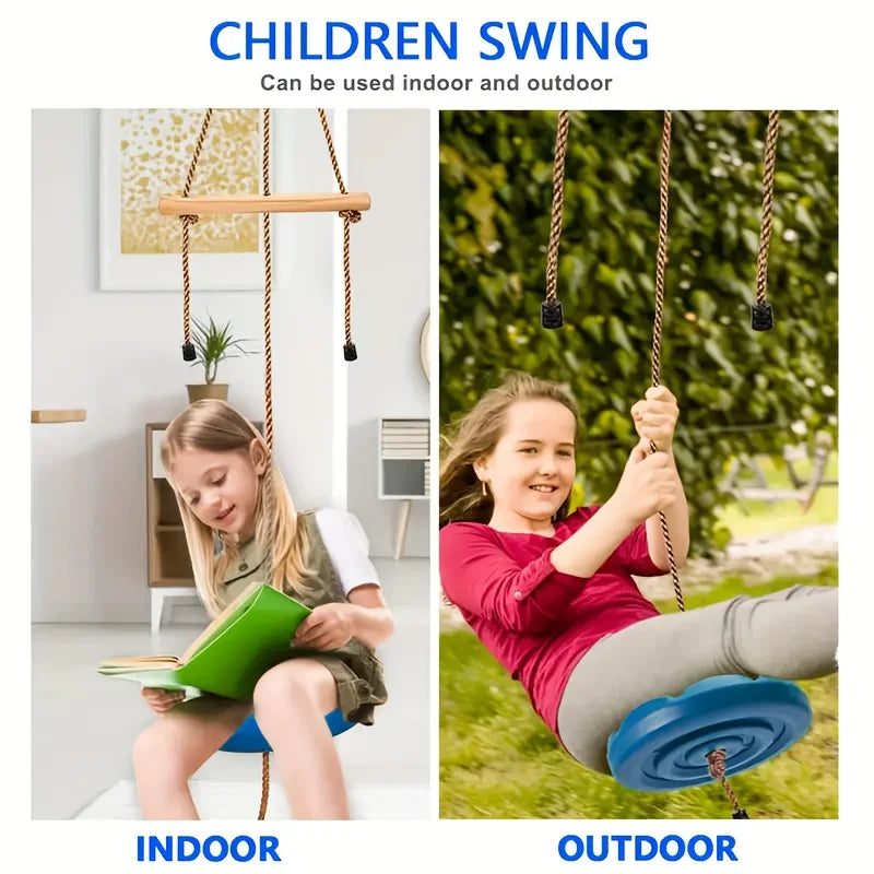 3-in-1 Rope Swing Set with Monkey Bars – Heavy Duty Outdoor Outdoor Swing Set PLUSH