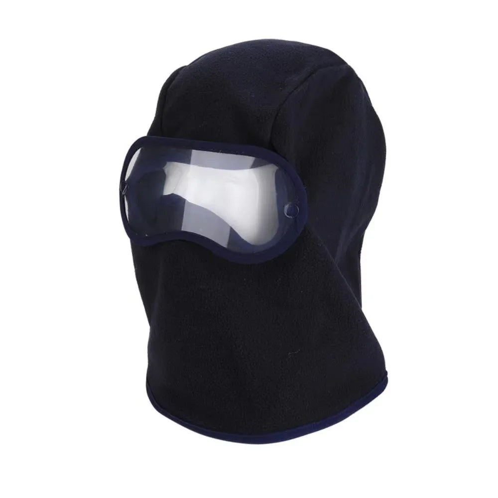 Windproof Fleece Balaclava with Clear Eye Shield | Winter Hood Fleece Balaclava Hood PLUSH Dark Blue