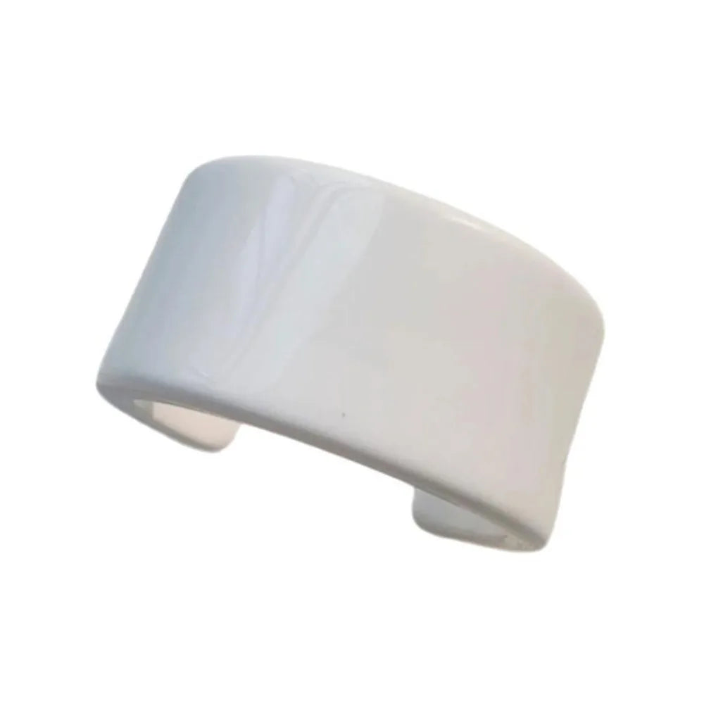 Transparent Resin Open Bangle Bracelet for Women | Cuff Resin Bangle Bracelet PLUSH White