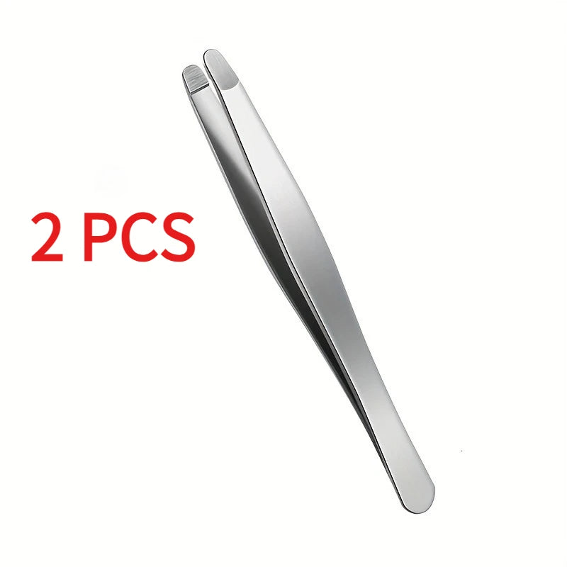 Ouriner Stainless Steel Eyebrow & Facial Hair Tweezers Eyebrow Tweezers PLUSH 2 PC