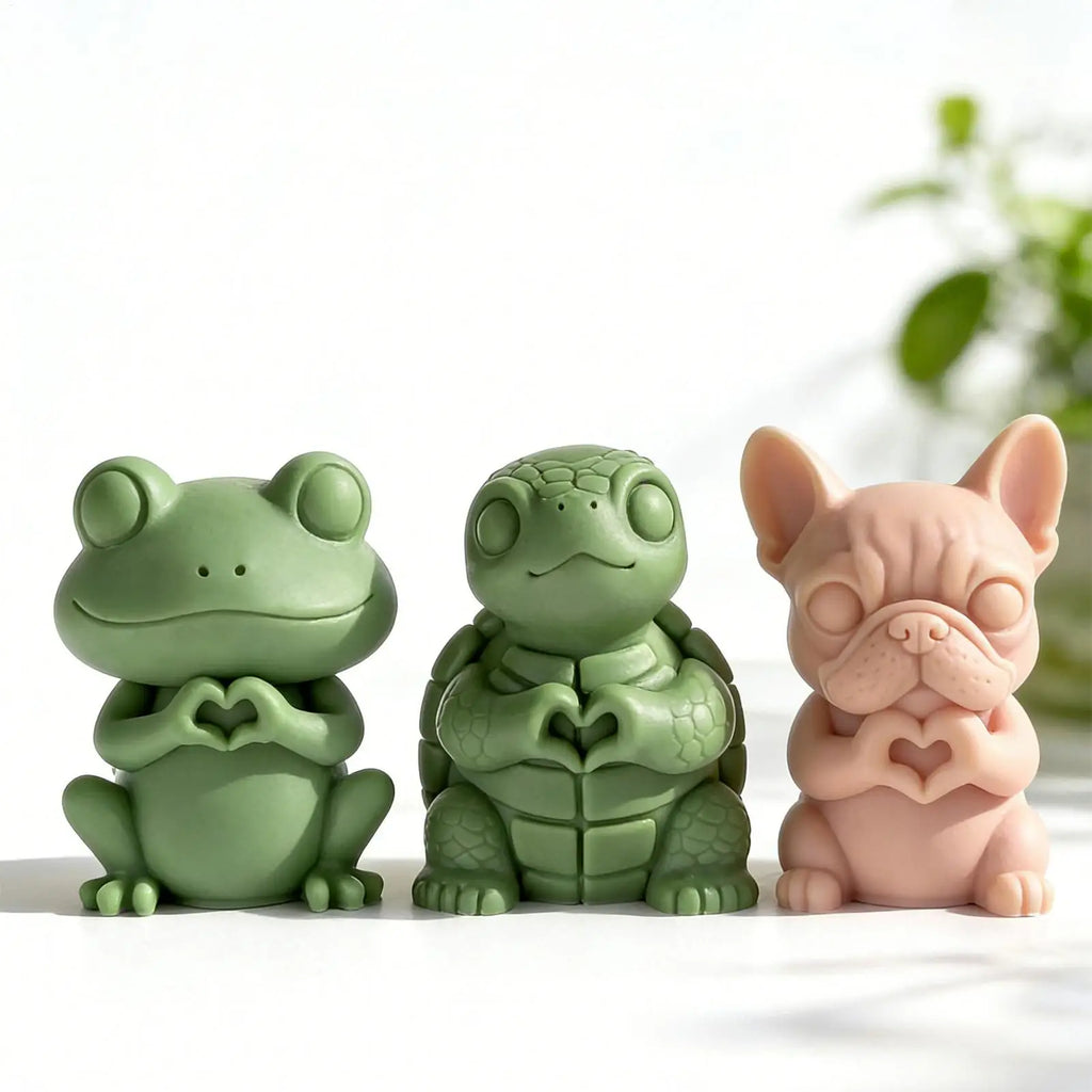 Animal Silicone Candle Molds – Dog, Frog & Turtle DIY Crafts Silicone Candle Mold PLUSH