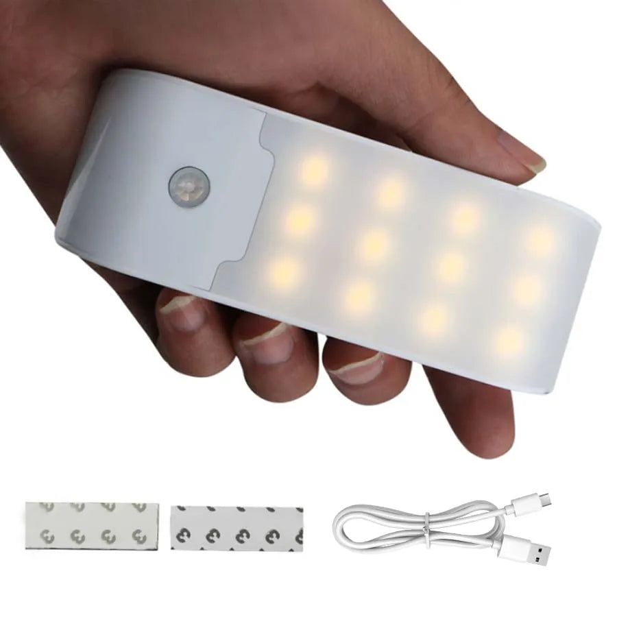 12 LED Motion Sensor Night Light USB Rechargeable Cabinet Lamp Motion Sensor Night Light PLUSH