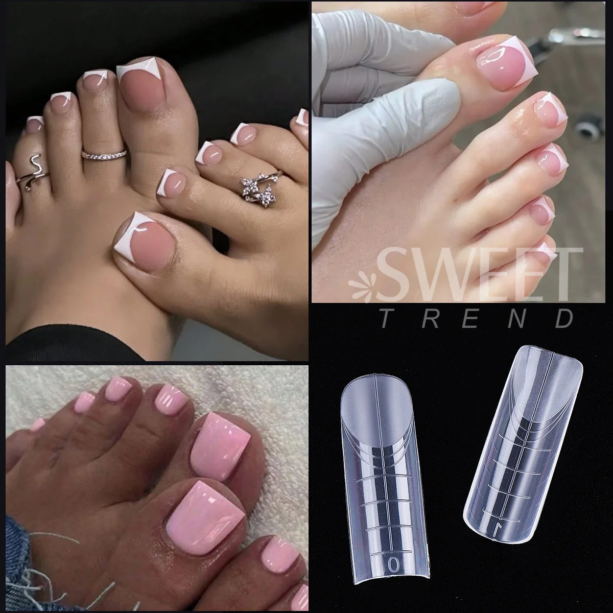 120pcs Reusable Toenail Extension Mold Kit – Full Cover DIY Toenail Extension Molds PLUSH