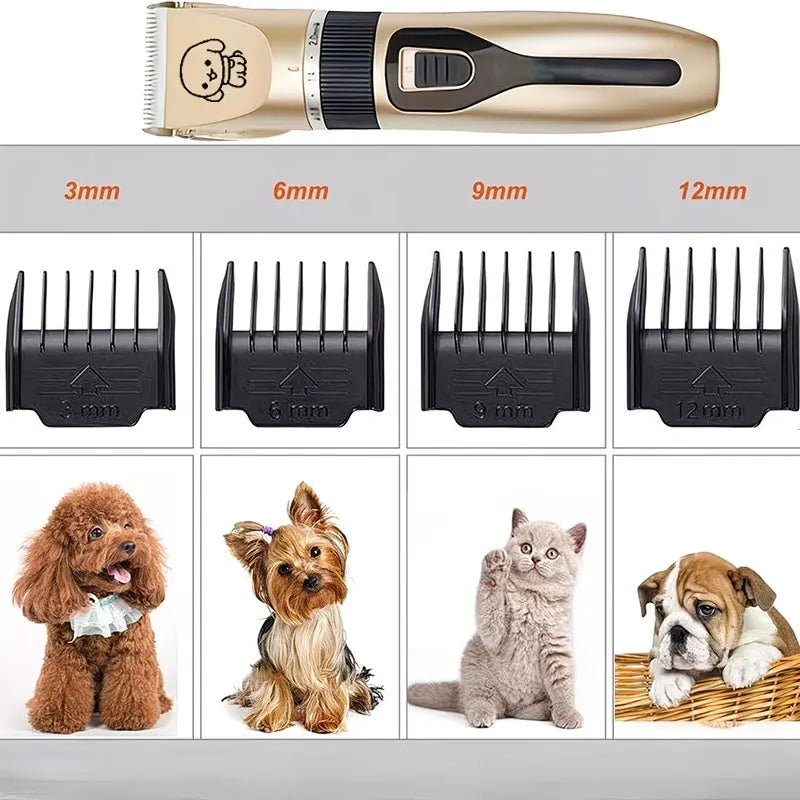 Electric Pet Hair Clipper Grooming Trimmer Set – Dog Cat Rabbit Pet Grooming Clipper PLUSH