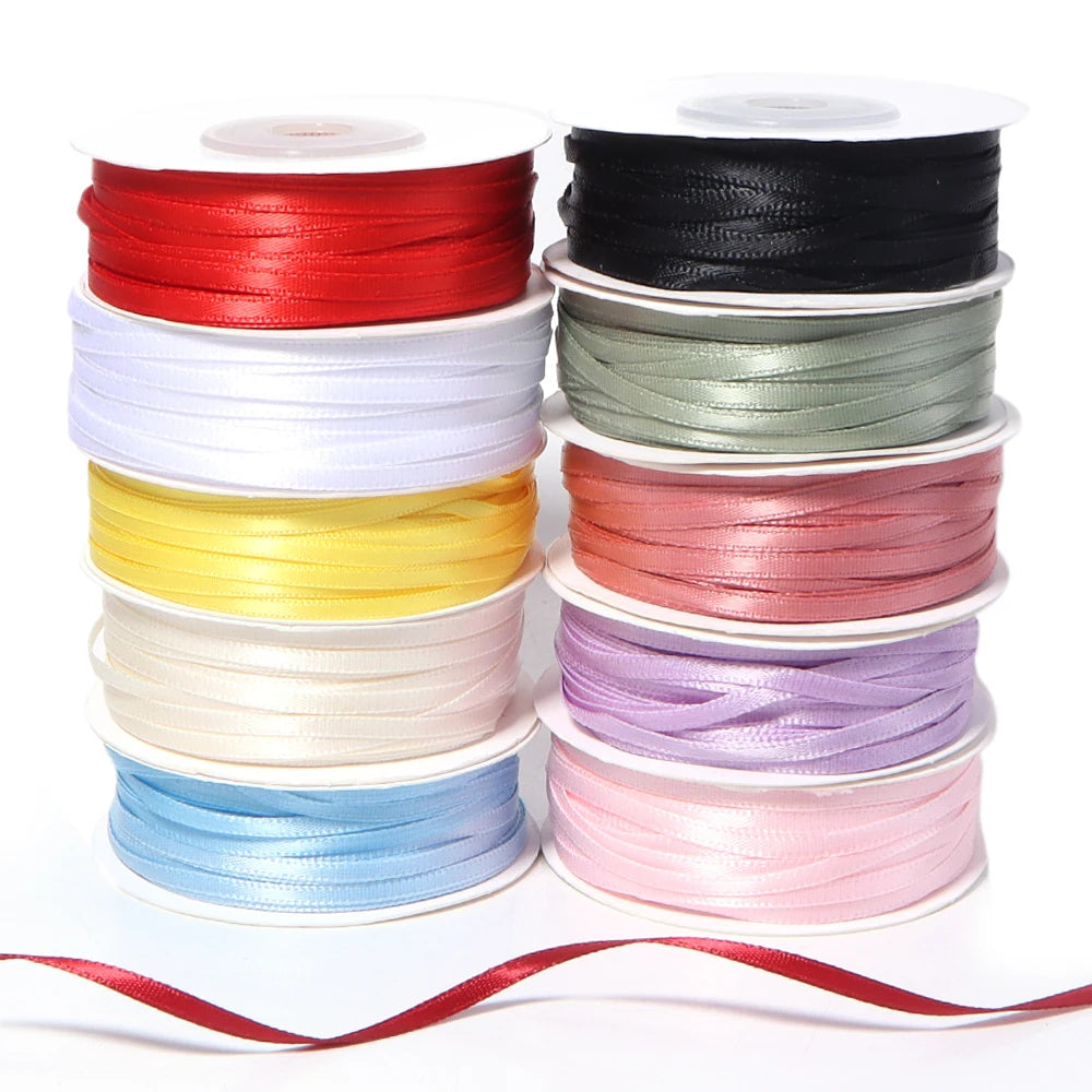 50 Yards 3mm Double-Sided Satin Ribbon – DIY Craft & Bows Satin Craft Ribbon PLUSH