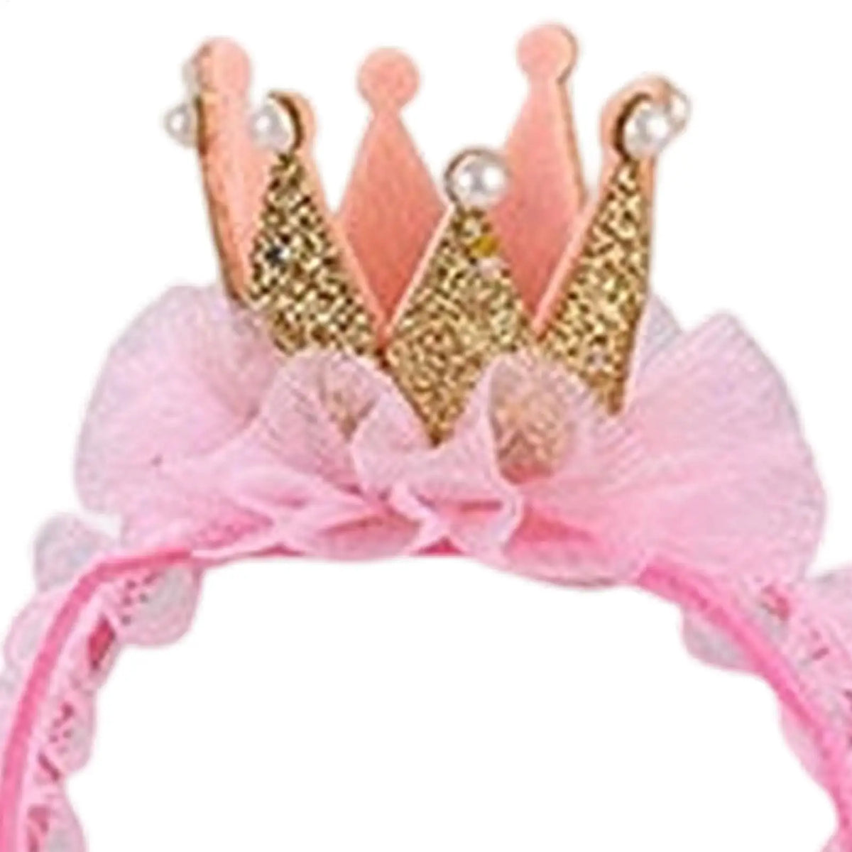 Pink Lace Crown & Scarf Pet Costume for Cats & Small Dogs Pet Costume Set PLUSH