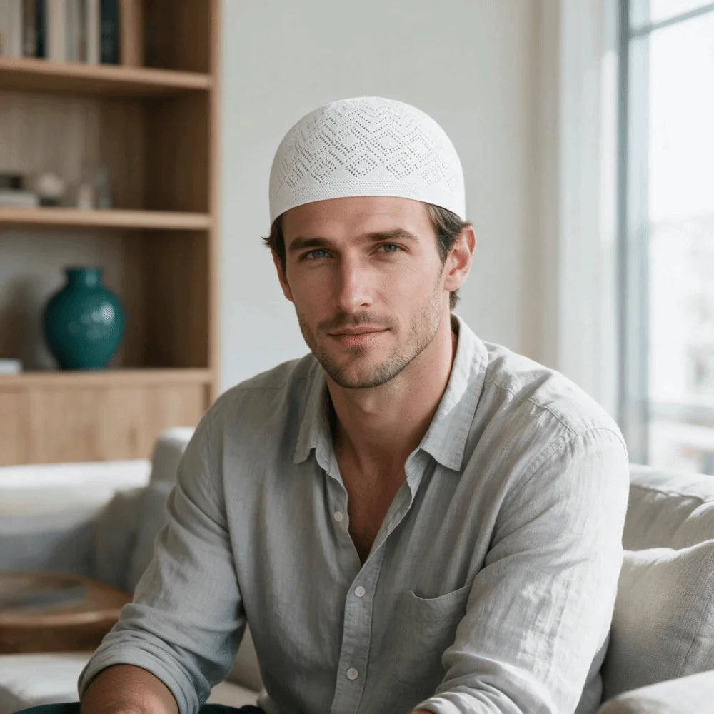 Men's Stretchy Knit Prayer Beanie Hat – Breathable & Soft Knit Prayer Hat PLUSH