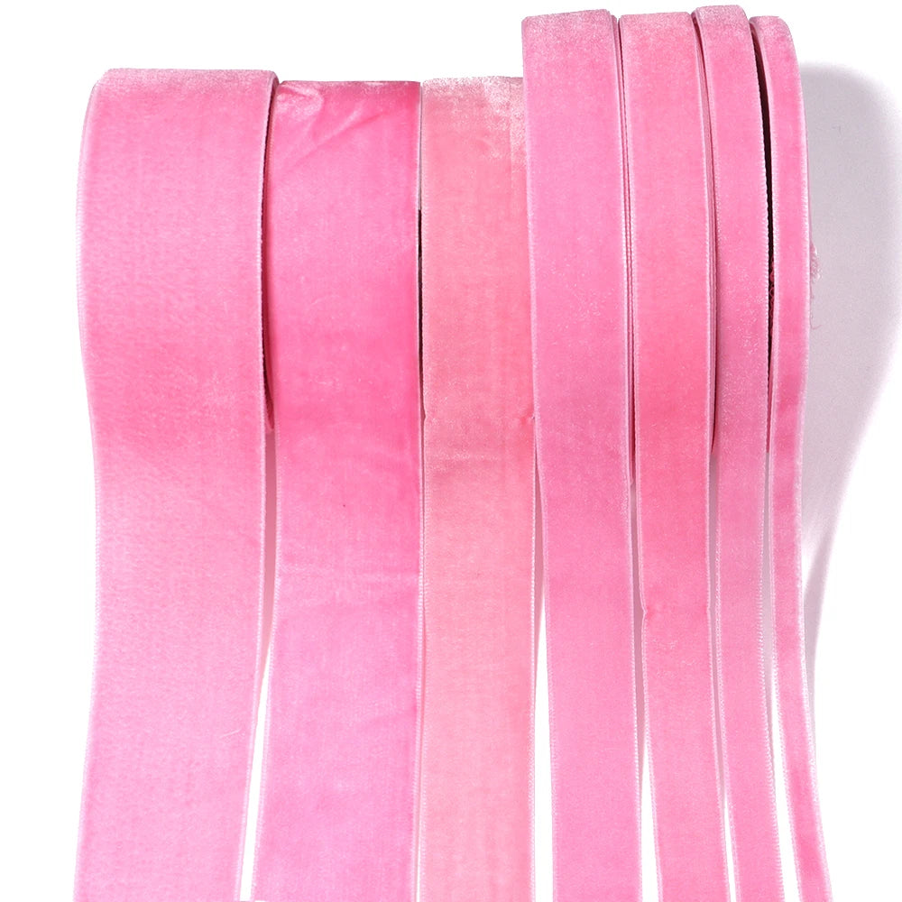 Deep Pink Single Face Velvet Ribbon 6–38mm | 5-10 Yards Velvet Craft Ribbon PLUSH