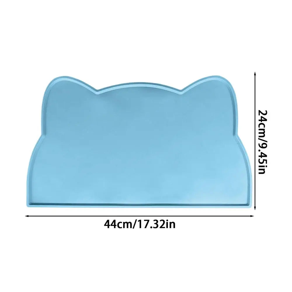 Silicone Pet Feeding Mat – Non-Slip Waterproof Dog & Cat Bowl Pad Pet Feeding Mat PLUSH Blue