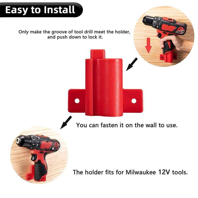 Milwaukee 12V Tool Wall Mount Holder Rack 4pcs | ZUIDID Tool Storage Rack PLUSH