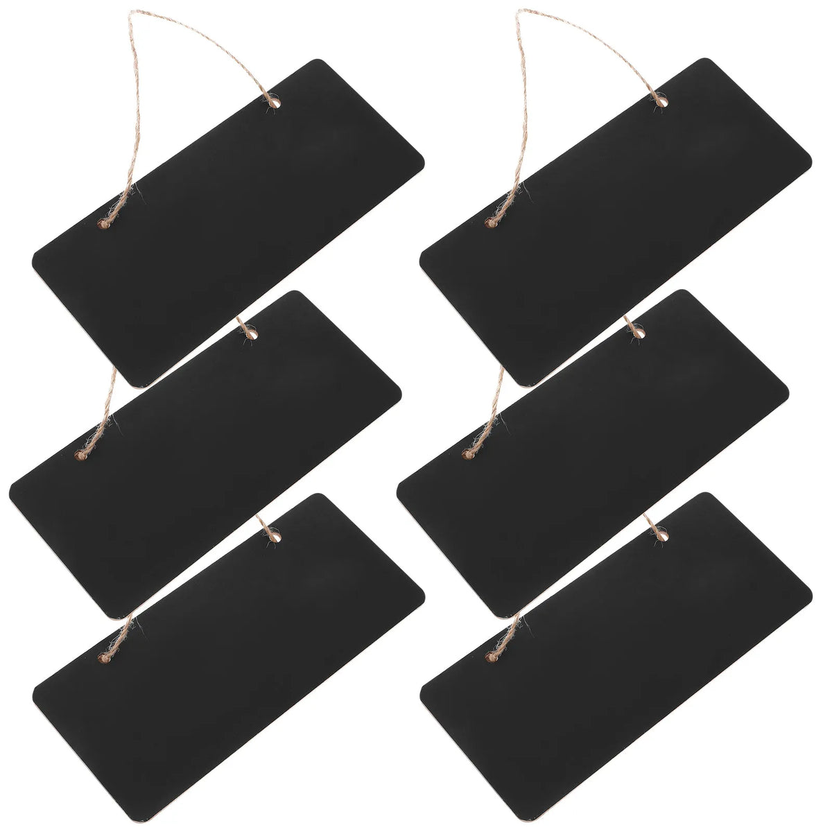 6pcs Hanging Wooden Chalkboard Signs – Reusable Message Boards Chalkboard Sign Set PLUSH