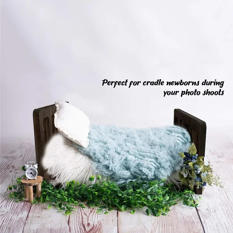 Newborn Photography Prop Wooden Mini Baby Bed – Studio Prop Photography Prop PLUSH