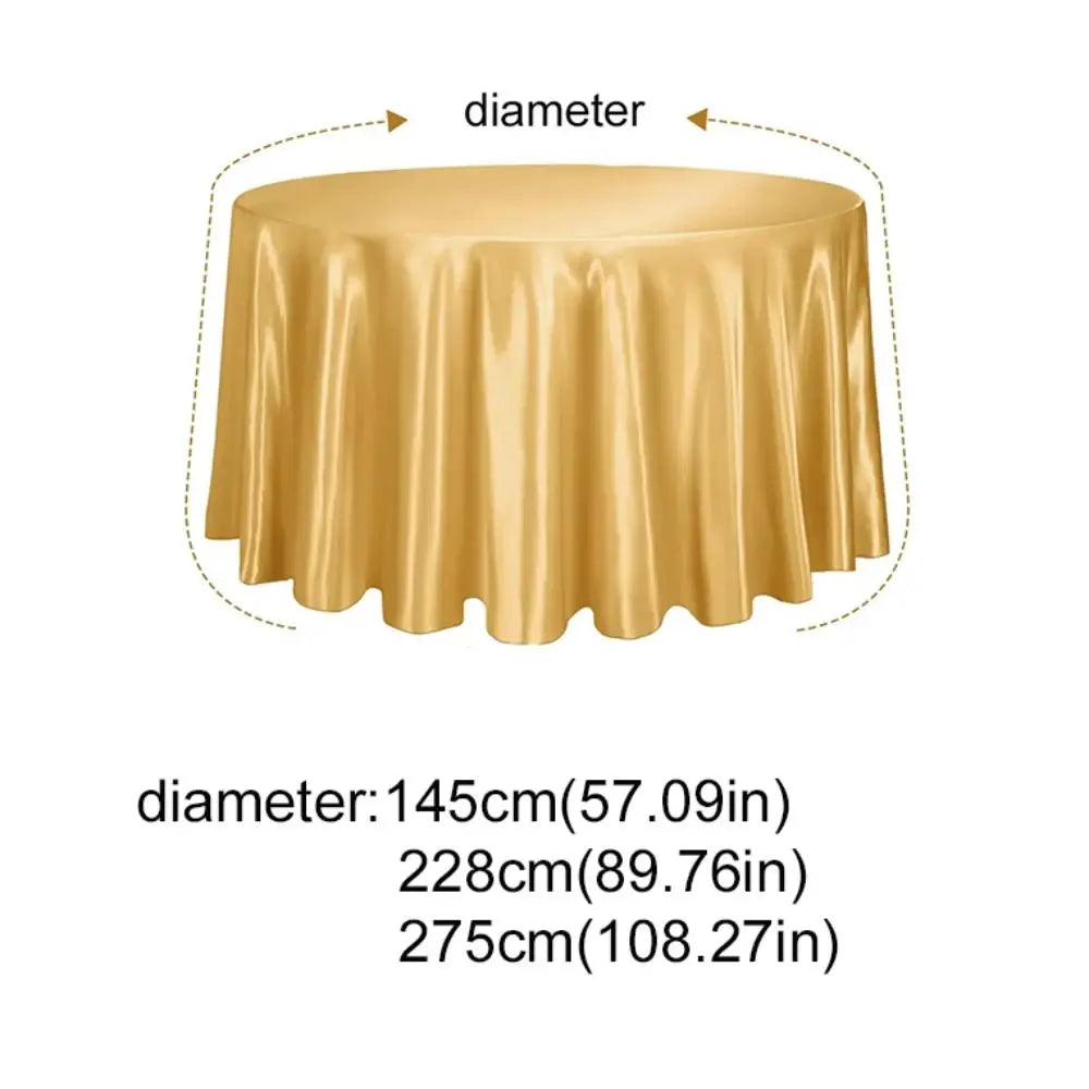 Round Satin Tablecloth – Imitation Silk Wedding Table Cover Satin Tablecloth PLUSH