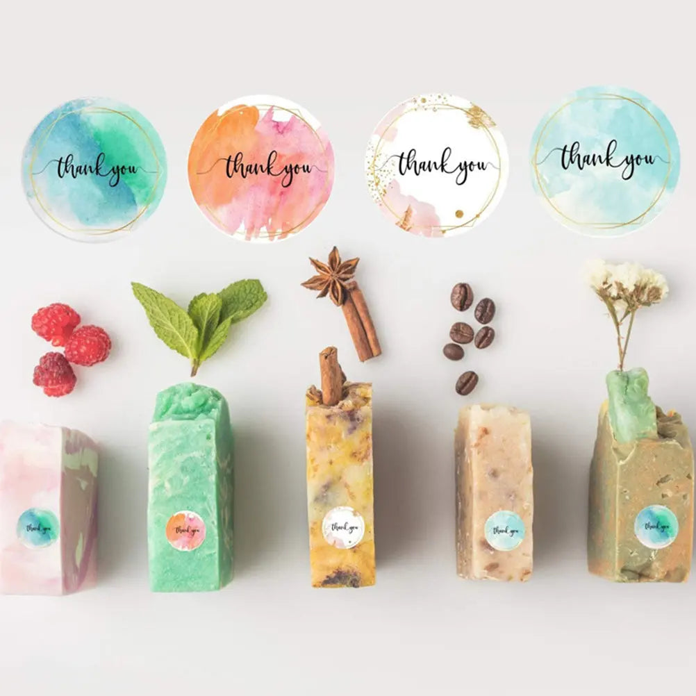 500pcs Thank You Stickers Self-Adhesive Sealing Labels Decorative Stickers PLUSH