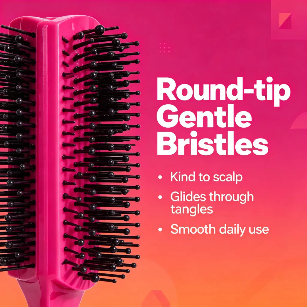9-Row Dense Bristle Blowout Hair Brush – Root Lift & Volume Hair Styling Brush PLUSH