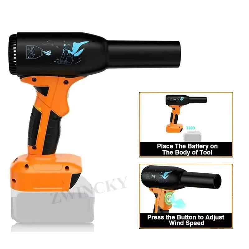 ZWINCKY Cordless Turbo Jet Fan 18V 20V – Electric Dust Blower Cordless Air Blower PLUSH