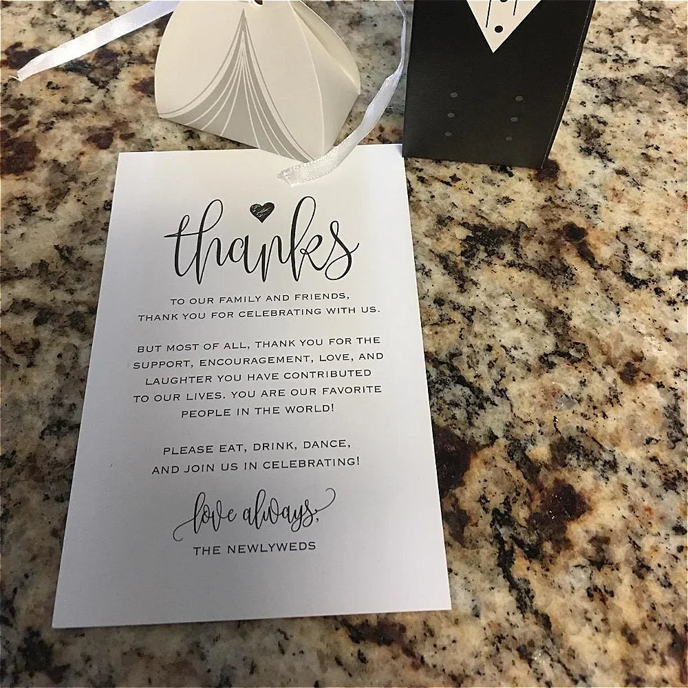 Thank You Postcards 4x6" for Weddings & Showers – 50 Pack Thank You Postcards PLUSH