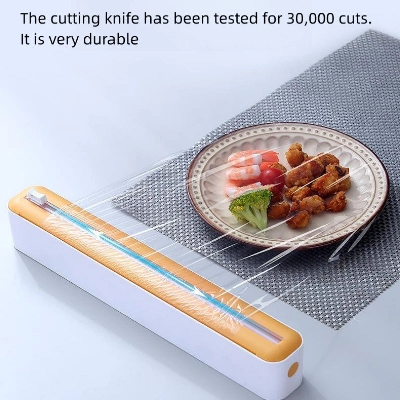 Cling Wrap & Foil Dispenser with Cutter | Kitchen Organizer Wrap Film Dispenser PLUSH