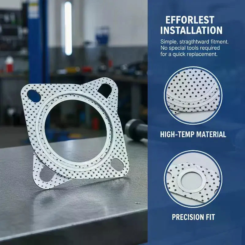 Universal Exhaust Downpipe Flange Gasket 51–76MM Two Holes Exhaust Flange Gasket PLUSH