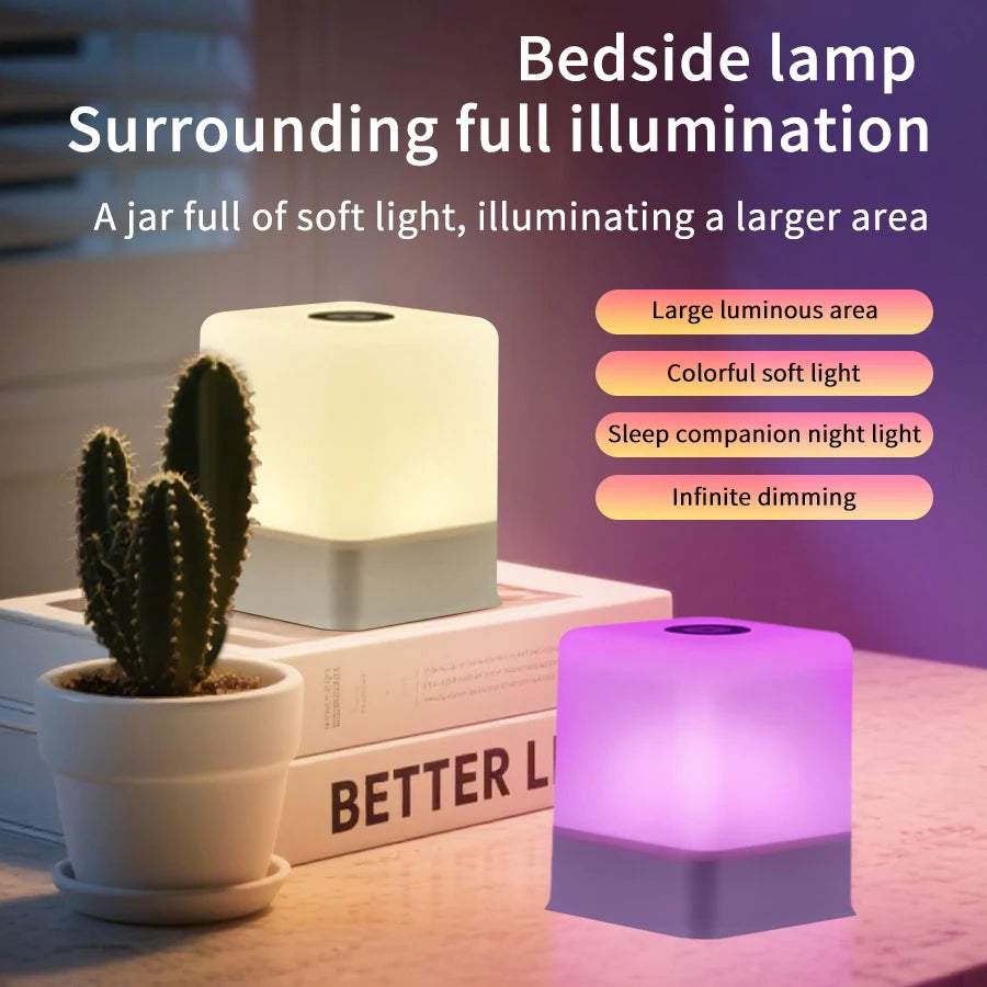 RGB LED Rechargeable Table Lamp – Dimmable Bedside Night Light LED Table Lamp PLUSH