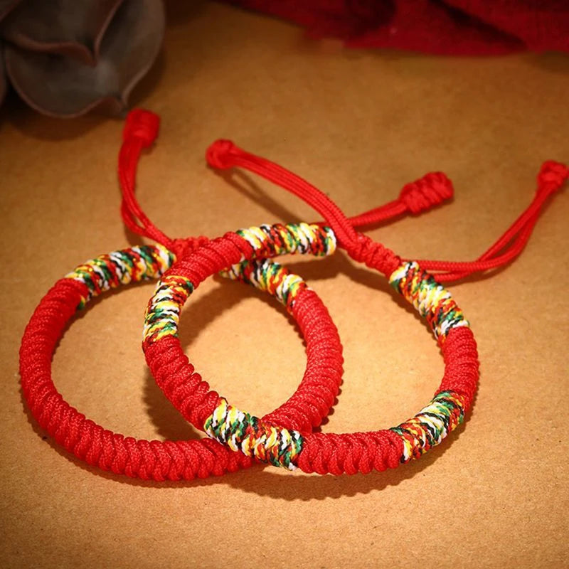 Tibetan Lucky Red String Bracelet – Braided Adjustable Unisex Braided String Bracelet PLUSH