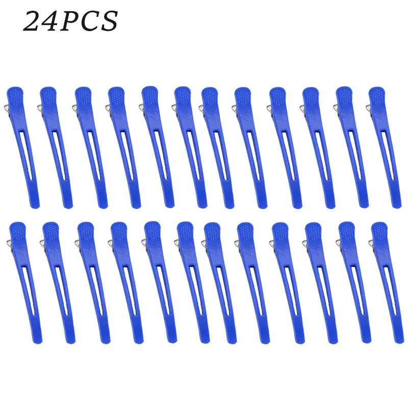 12/24Pcs Professional Anti-Slip Hair Sectioning Clips – Salon Hair Sectioning Clips PLUSH Blue 24pcs