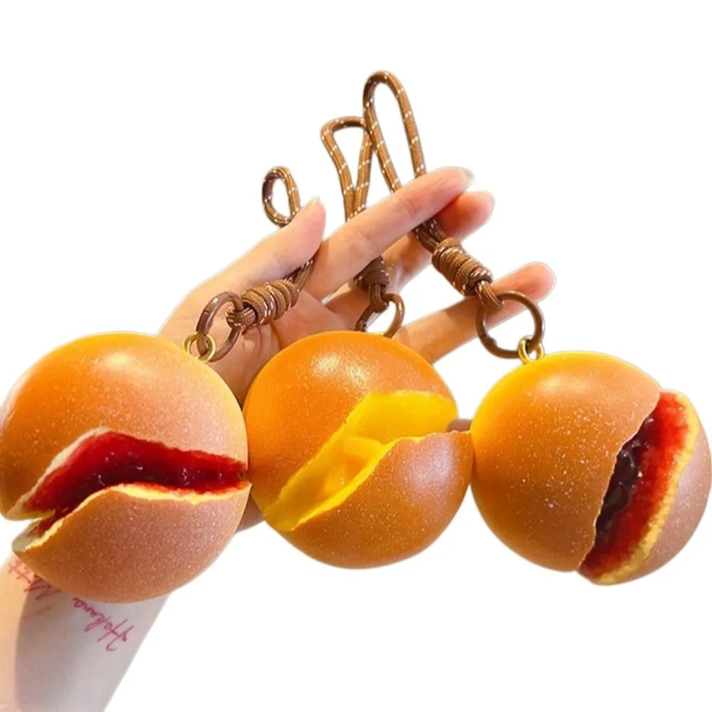 Squishy Bread Keychain Slow Rebound PU Squeeze Toy Key Ring Novelty Keychain PLUSH