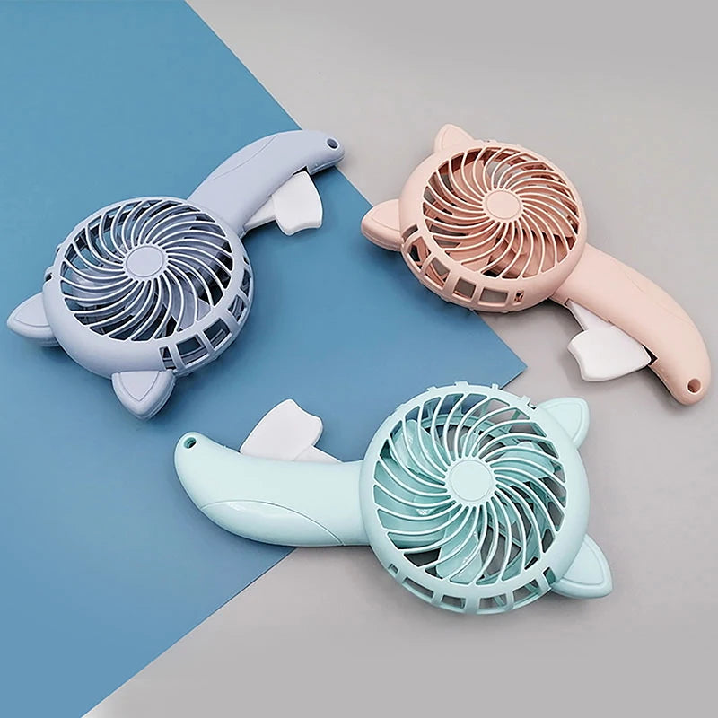 Portable Hand Pressure Mini Fan – No Battery Cartoon Handheld Handheld Mini Fan PLUSH