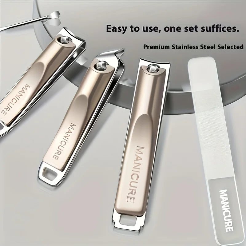 Ouriner 5-Piece Nail Care Set – Clippers, Nano File & Case Nail Care Set PLUSH
