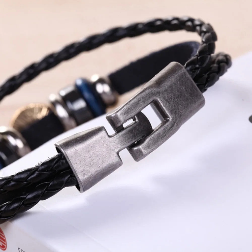 Turkish Evil Eye Multilayer Leather Braided Bracelet – Unisex Charm Bracelet PLUSH
