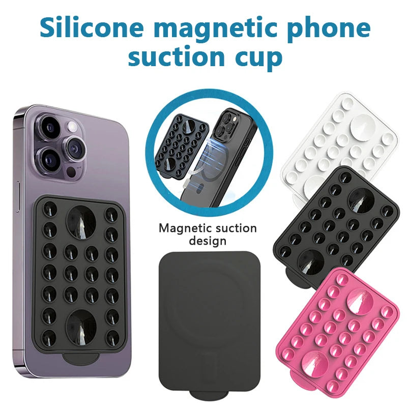 MagSafe Magnetic Phone Holder Suction Cup Silicone Wall Mount Magnetic Phone Mount PLUSH