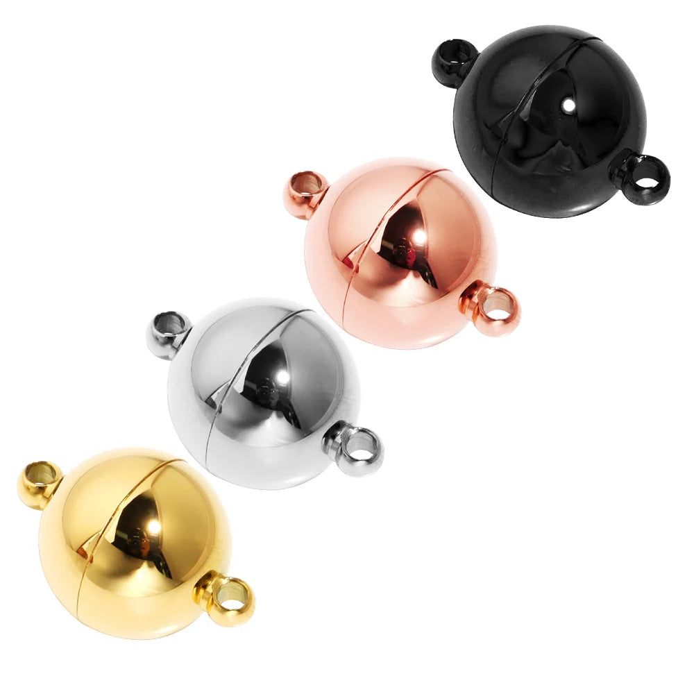 Round Stainless Steel Magnetic Clasps for DIY Jewelry – 2pcs Jewelry Clasp Findings PLUSH