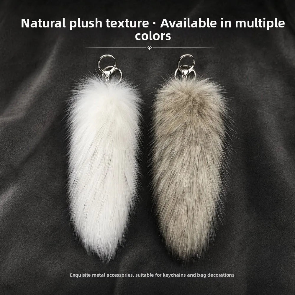 Fluffy Faux Fur Tail Keychain – Plush Cosplay Bag Charm Plush Tail Keychain PLUSH