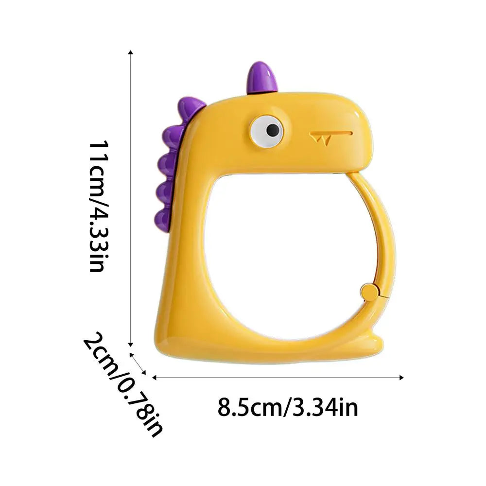 Dinosaur Desk Purse Hook – Clip-On Foldable Bag Hanger Clip-On Bag Hook PLUSH Yellow