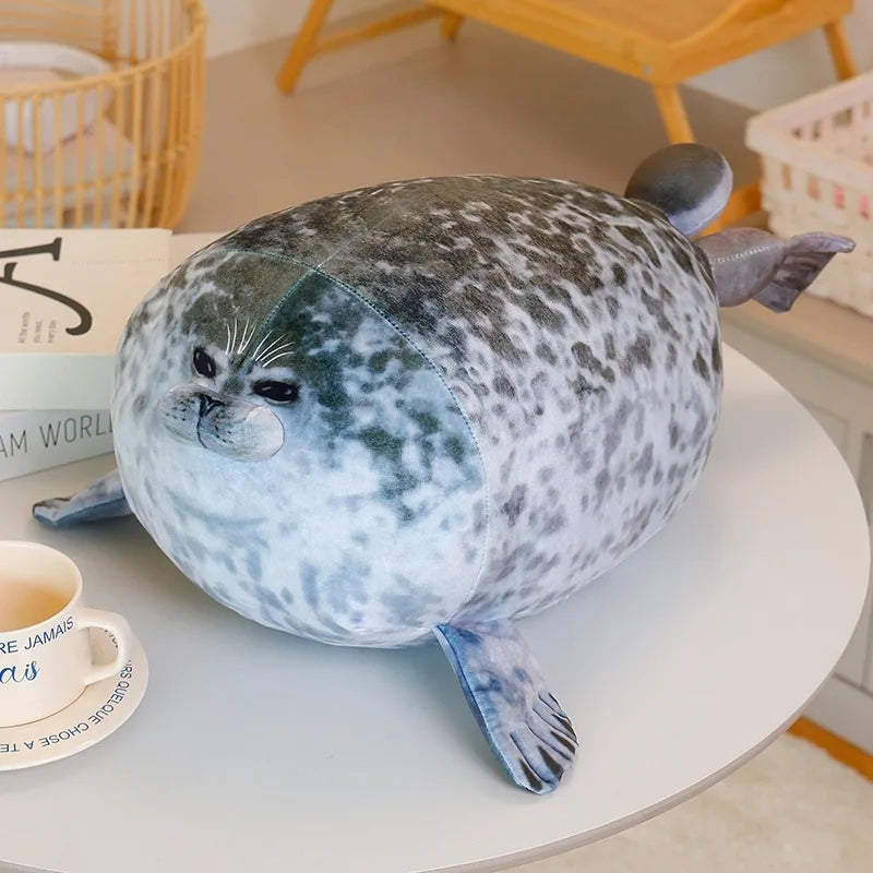 Realistic Fluffy Seal Plush Stuffed Animal Toy Pillow – Kawaii Gift Stuffed Animal Plush PLUSH