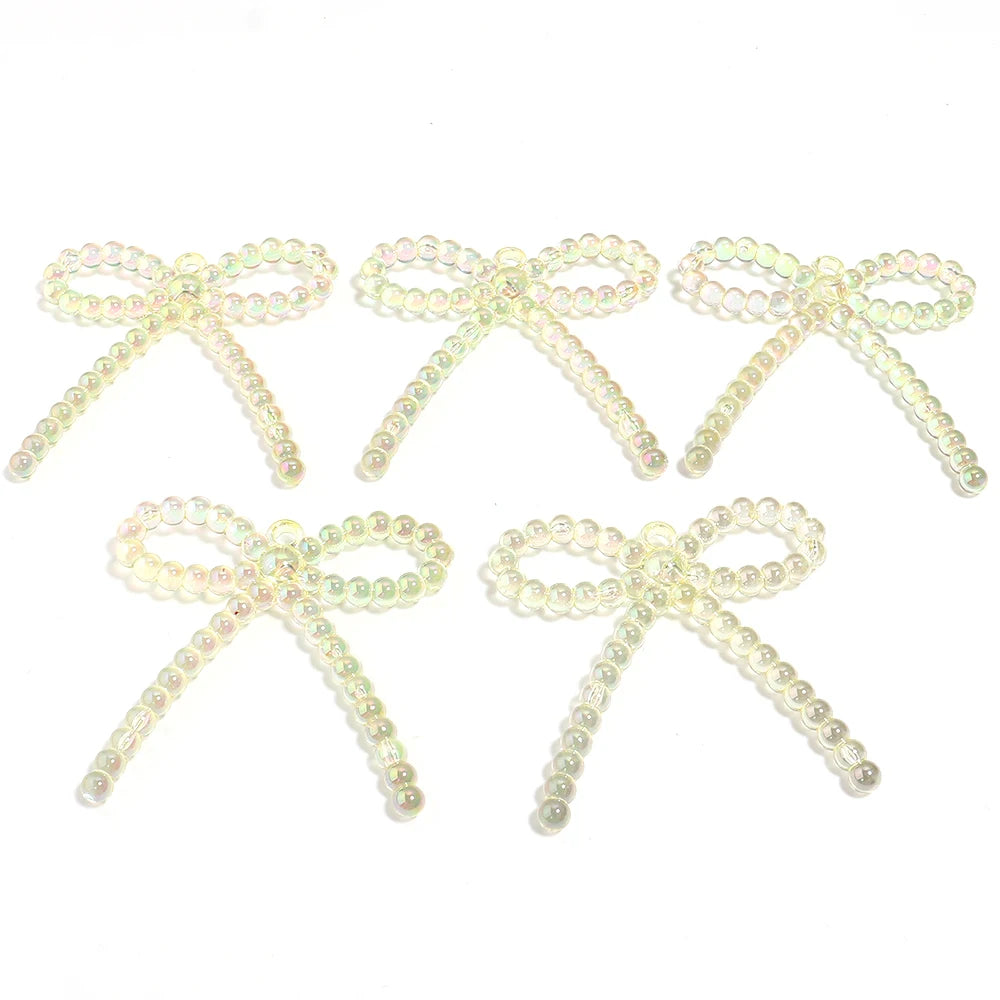 5pcs Bowknot Acrylic Charms – Color Plating DIY Jewelry Making Jewelry Charms PLUSH yellow