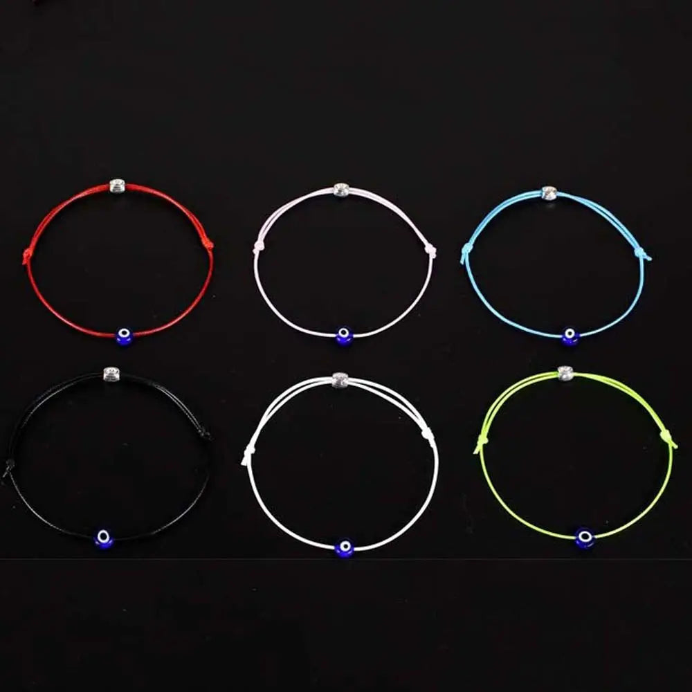 Handmade Evil Eye Rope Bracelet – Adjustable Braided String Charm Bracelet PLUSH