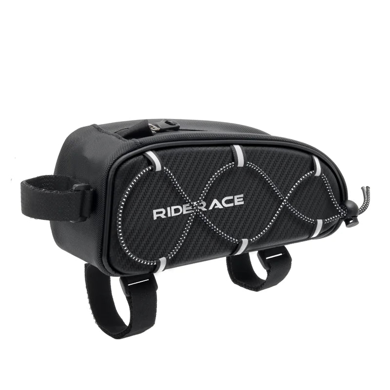 RIDERACE Waterproof Bike Top Tube Bag – MTB & Road Cycling Bike Frame Bag PLUSH black